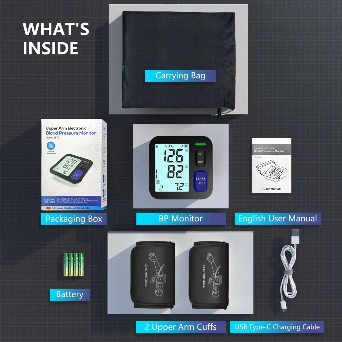 AQESO Automatic Blood Pressure Monitor with 2 Cuffs (9"-21") | Clinically Accurate Readings - view 7