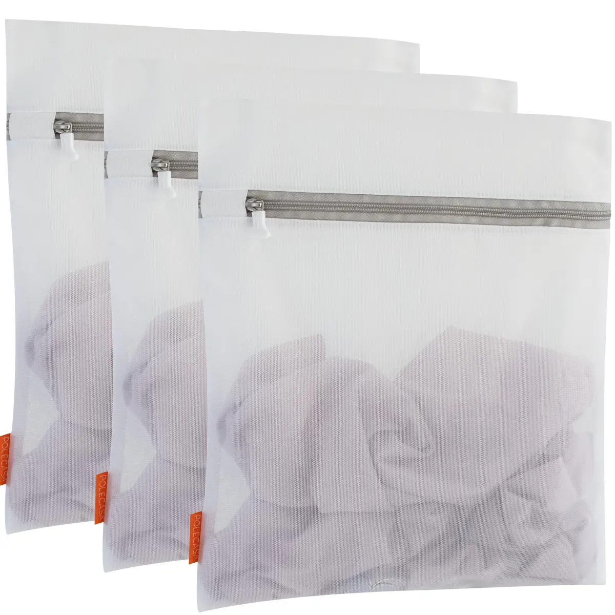Polecasa Mesh Laundry Bags 3 Pack 40x50cm (16x20") | Protects Delicates, Zippered, Washer & Dryer Safe - main product image