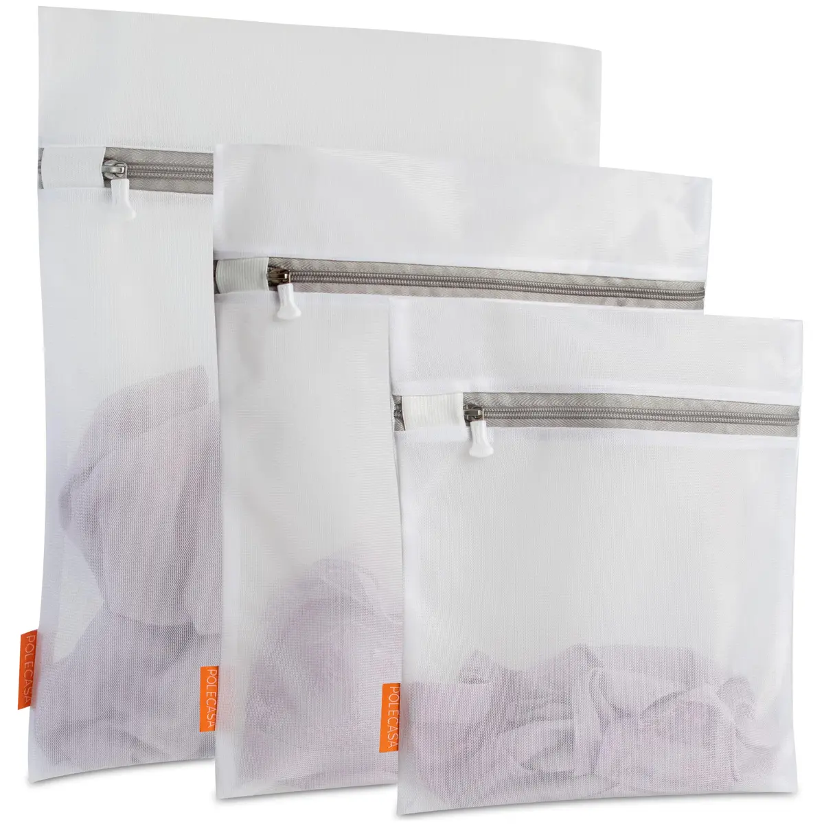 Polecasa Mesh Laundry Bags 3 Pack (Large, Medium, Small) | Protects Delicates, Zippered Closure, Washer & Dryer Safe - main product image