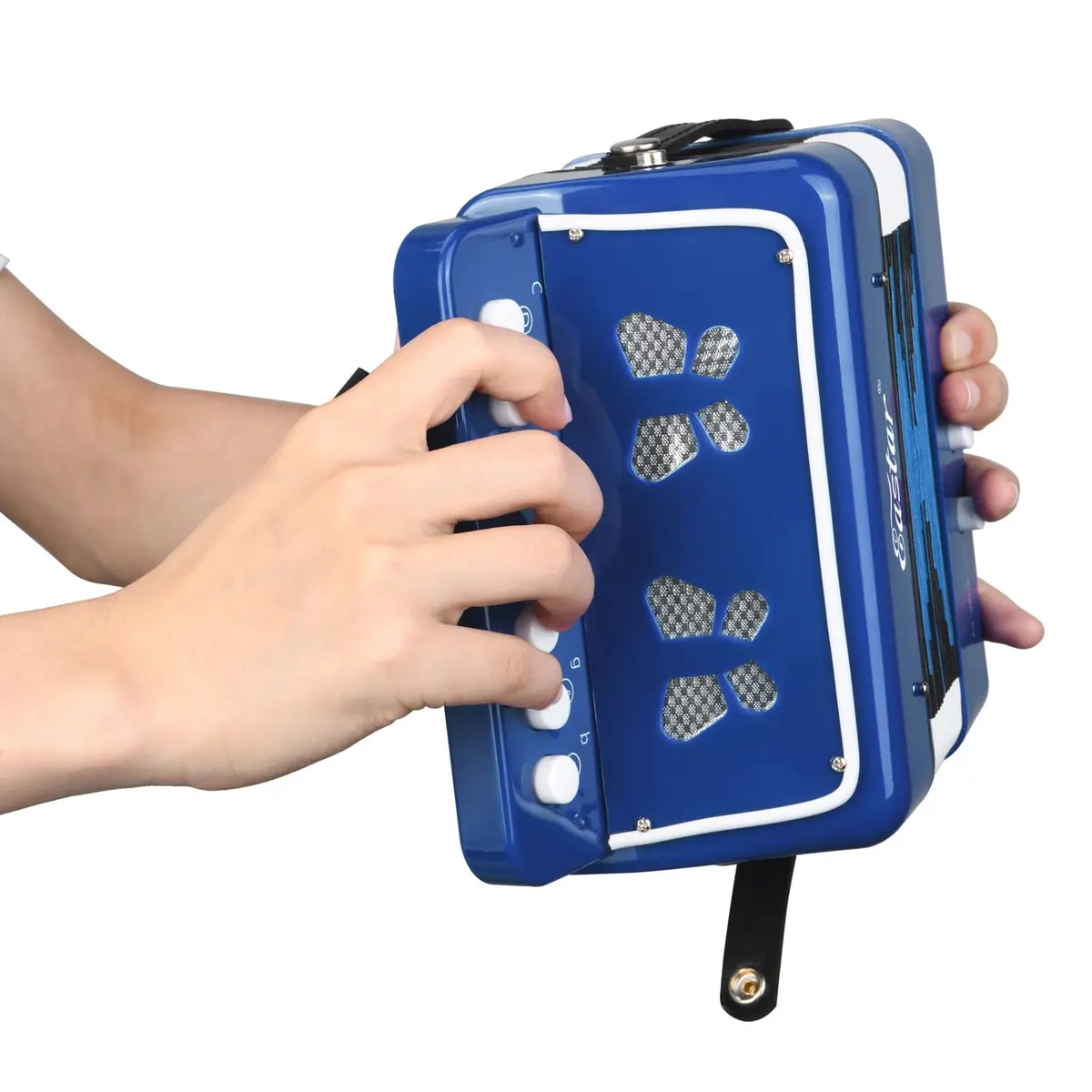 Eastar Kids Accordion Toy Accordion Mini Musical Instruments 10 Keys Button for Children Kids Toddlers Beginners (Blue) | Support Creativity & Coordination - view 5