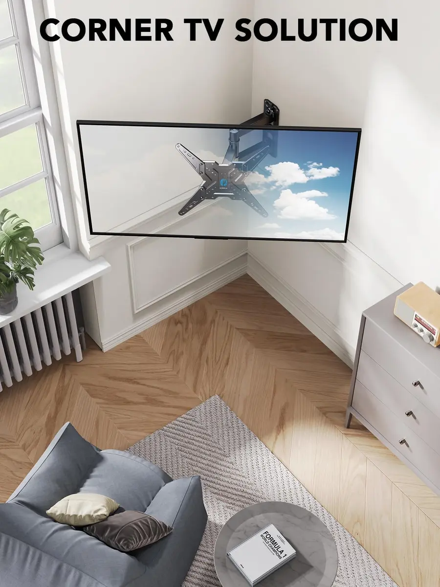 Pipishell Full Motion TV Mount for 26–60 inch TVs up to 77 lbs | Slim, Tilt & Swivel Wall Bracket - view 5