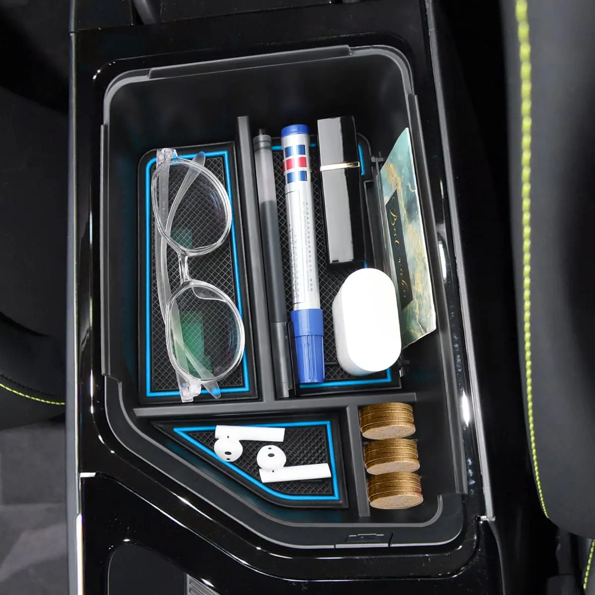 MARCHFA Center Console Organizer Tray Blue for Kia EV6 2022-2026 | Keeps Your Car Tidy - view 6