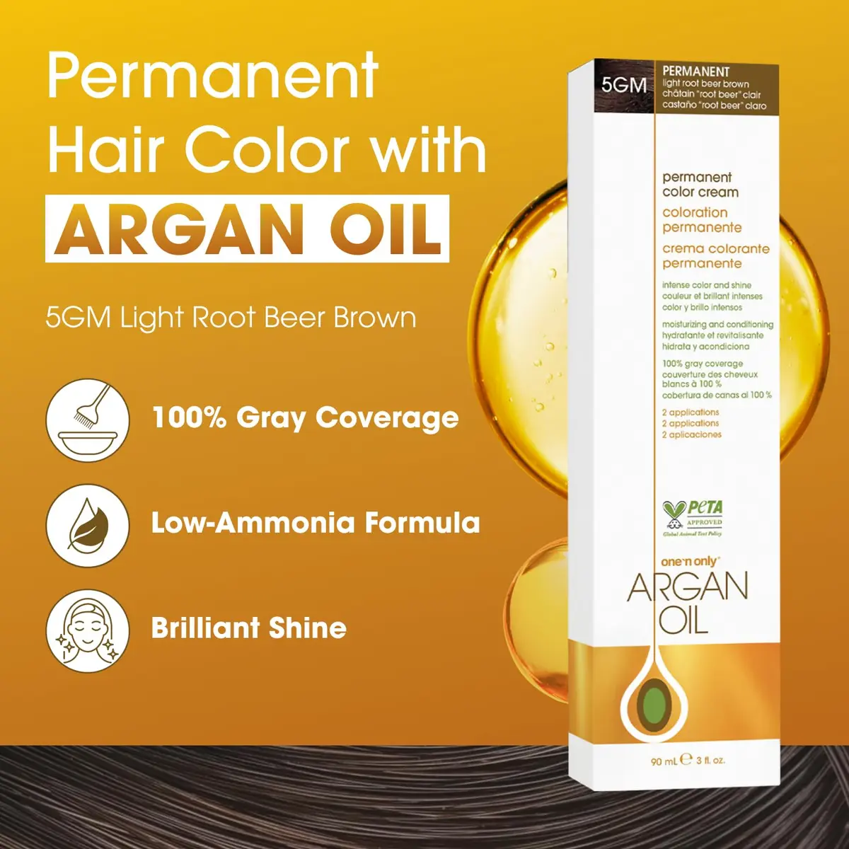 One 'N Only Permanent Hair Color & Dye 3 Fl Oz | Rich Argan Oil Formula, 100% Gray Coverage, Luminous Shine, Unmatched Conditioning - view 2