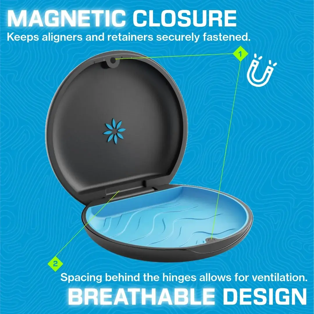 INVISALIGN Sunflower Yellow Aligner and Retainer Case | Medical-Grade Thermoplastic, Magnetic Closure, Ventilated Design (8.7 x 8.7 x 2.2 Inch) - view 4