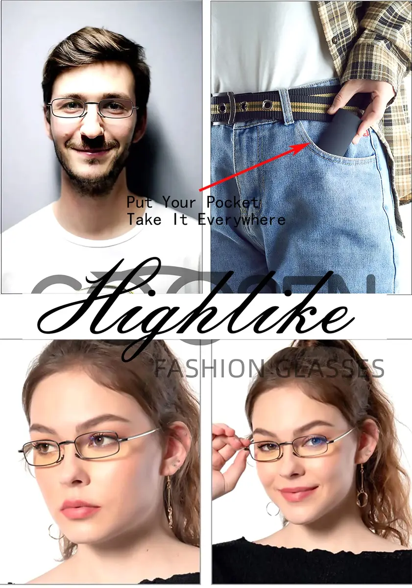 HIGHLIKE 3-Pack Folding Reading Glasses 47mm | Compact, Durable & Stylish - view 5