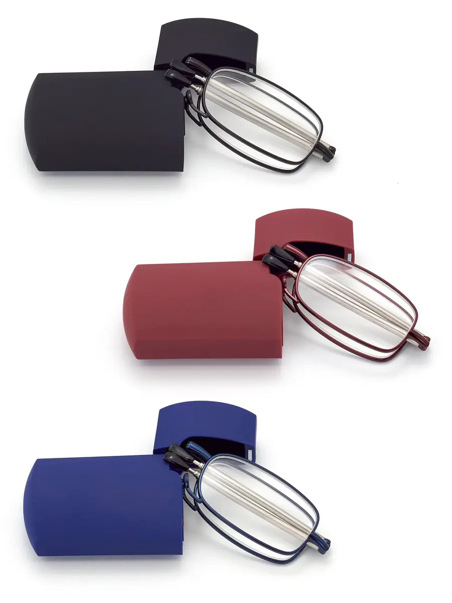 HIGHLIKE 3-Pack Folding Reading Glasses 1.25 Diopters | Compact & Portable Readers with Cases - main product image