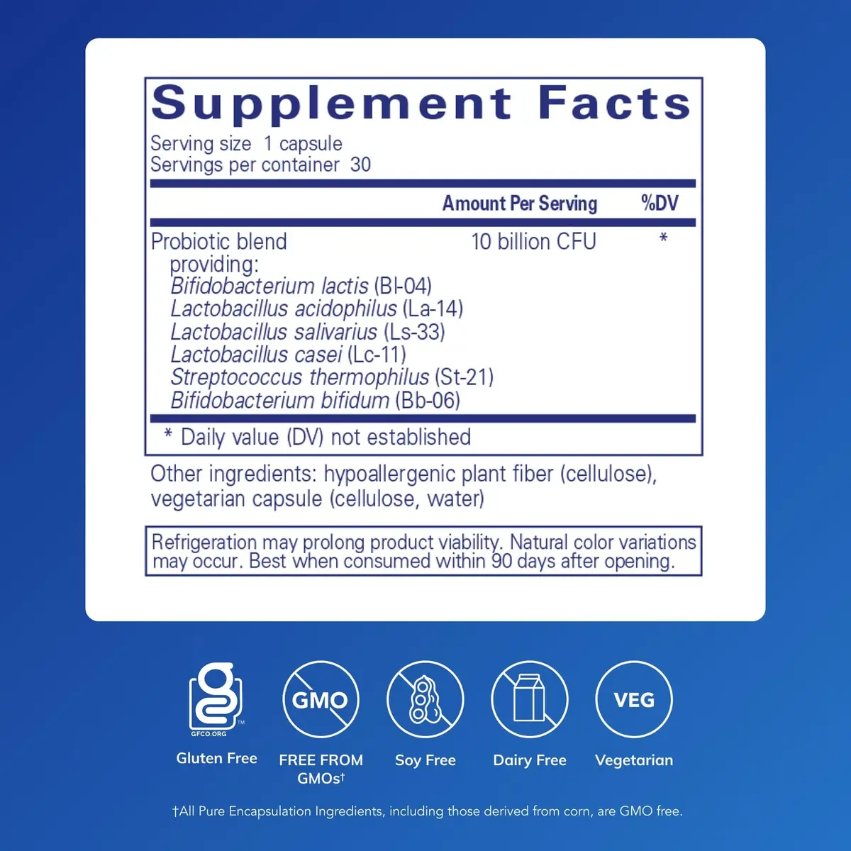 Pure Encapsulations Probiotic G.I. 30 Capsules | 10 Billion CFU Per Capsule for Digestive & Immune Support - view 2