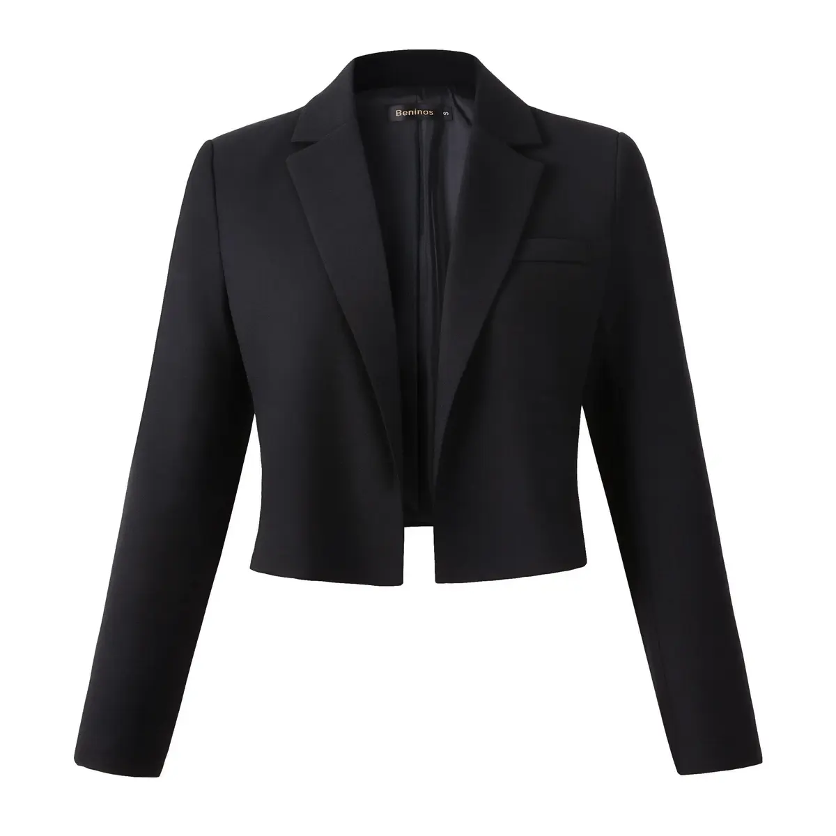 Beninos Blazer Jacket S | Long Sleeve Cropped Open Front for Women - main product image