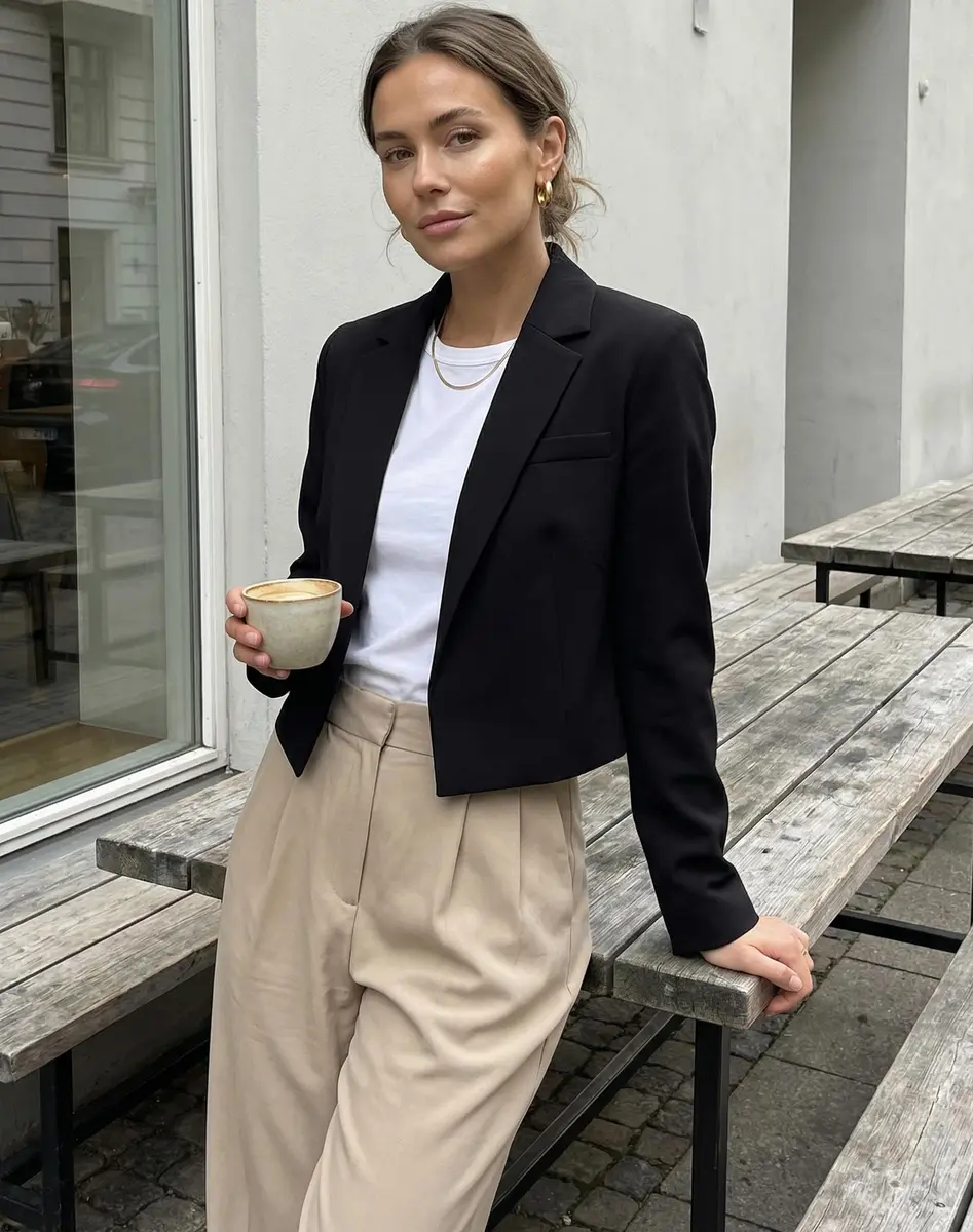 Beninos Blazer Jacket S | Long Sleeve Cropped Open Front for Women - view 4