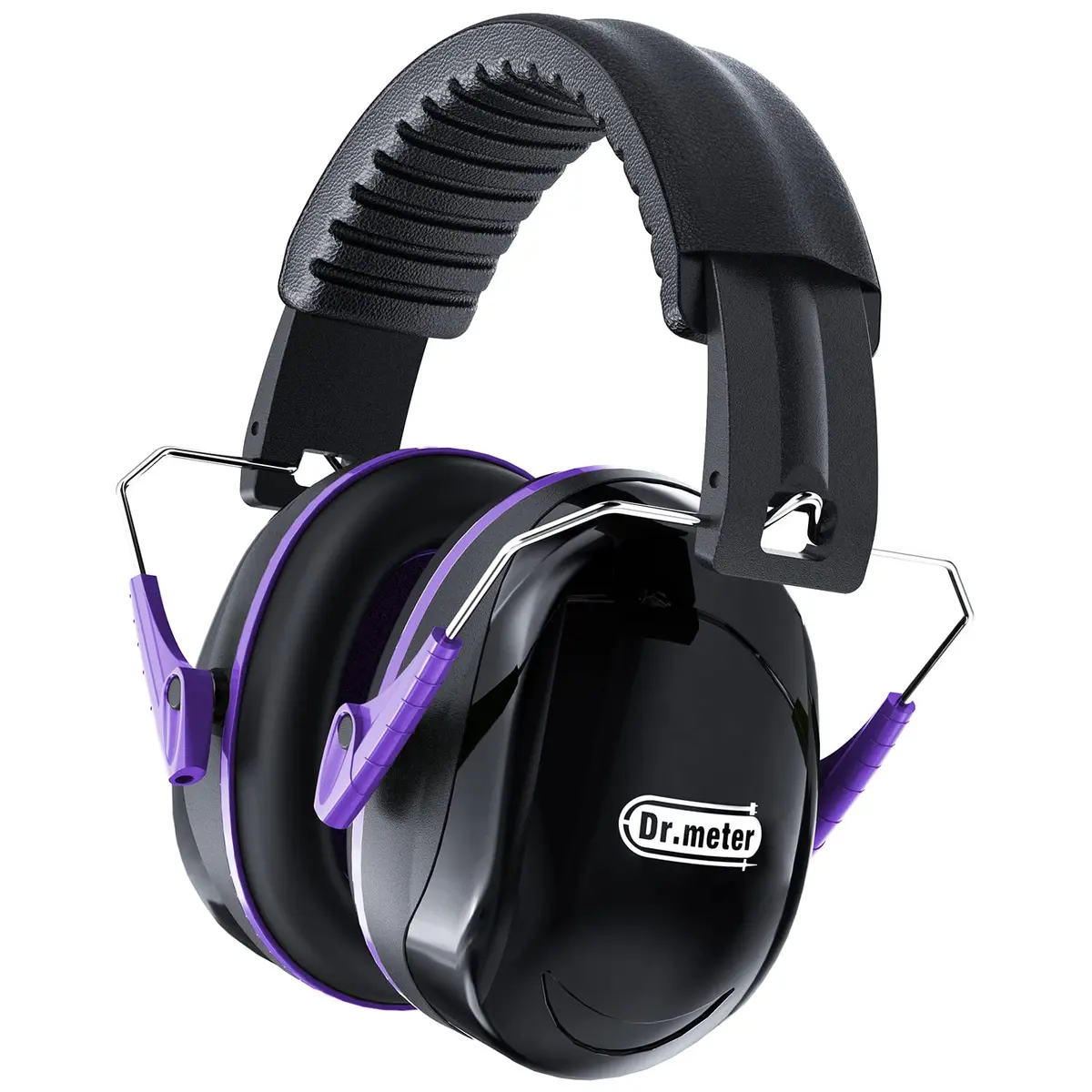 Dr.meter Noise Cancelling Earmuffs for Gun Range, 31dB SNR Hearing Protection, Black Purple - view 4