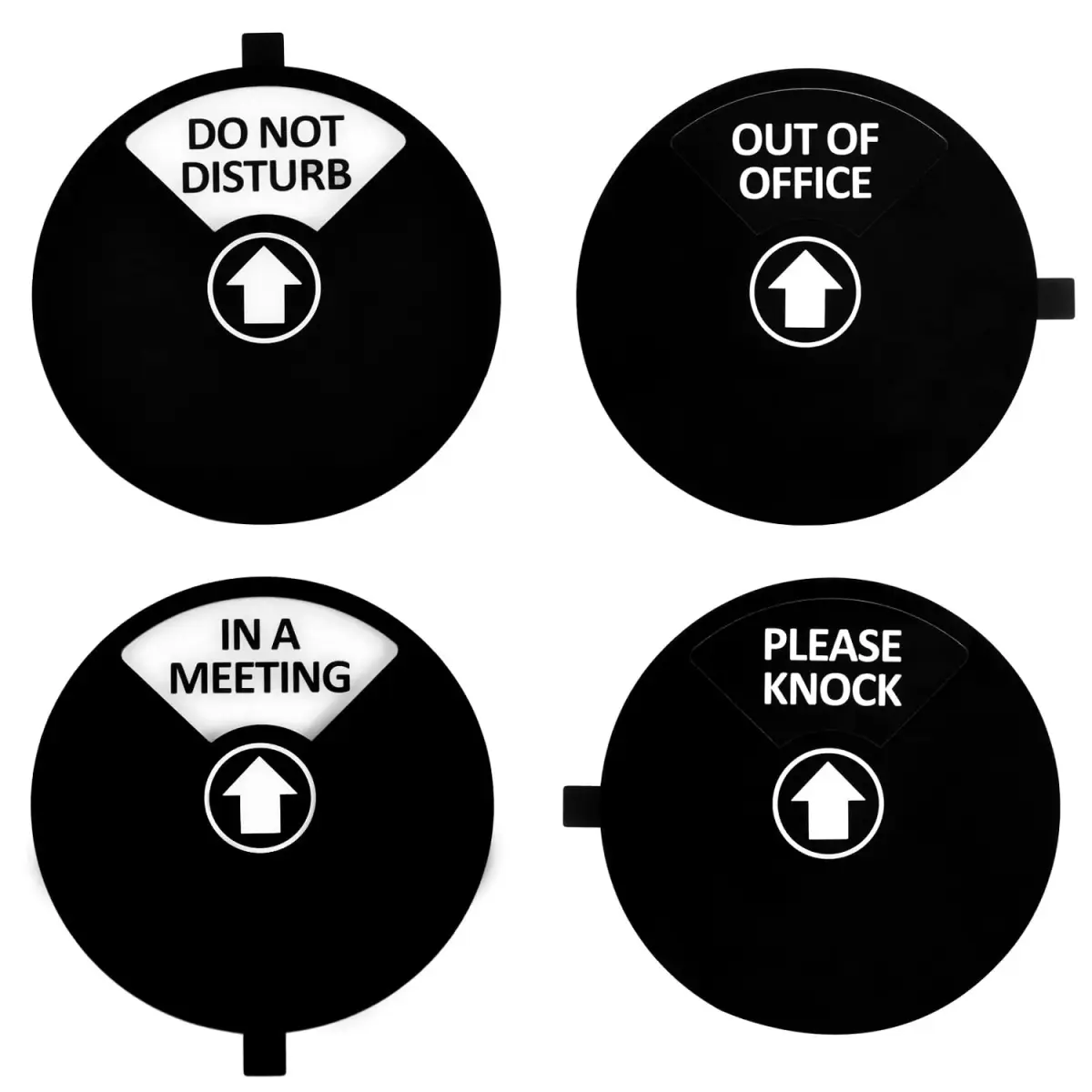 Kichwit Privacy Sign for Office, Do Not Disturb, Out of Office, Please Knock, In a Meeting (Black&White, 5 inch) - main product image