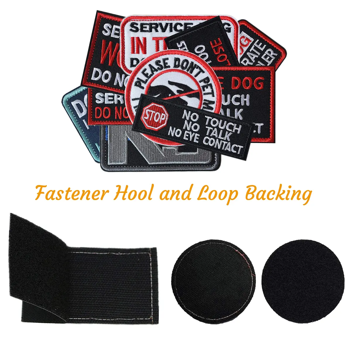 J.CARP Service Dog K9 Badge Patch 10 pcs | No Touch Embroidered Patches for Harness - view 3