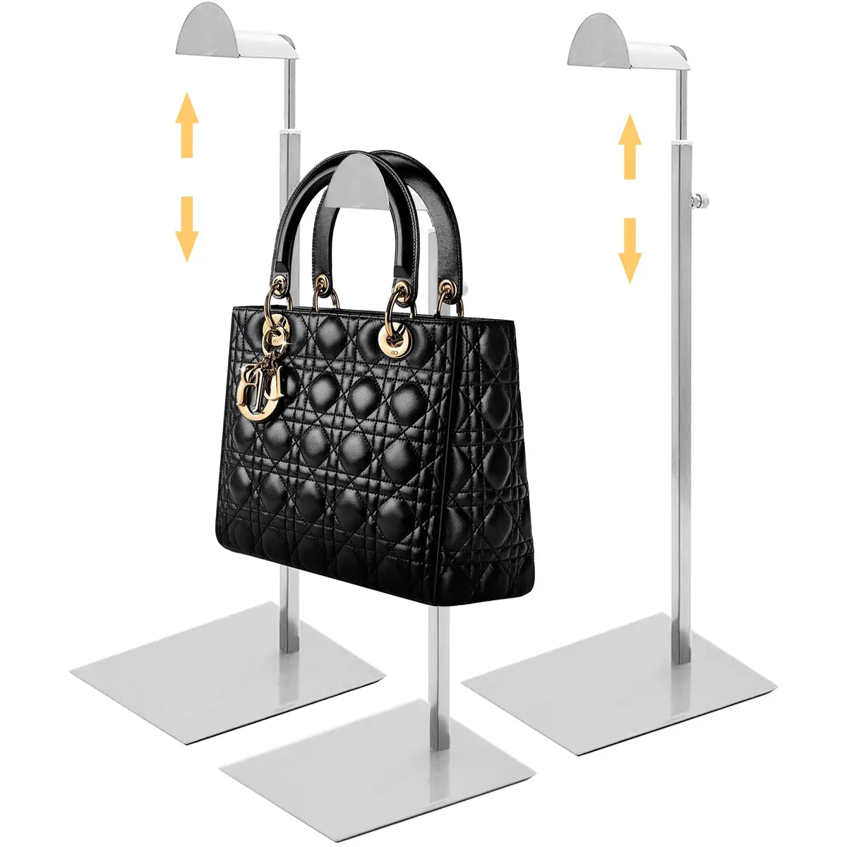 Royxen 3 Pack Adjustable Purse Display Stand 37-61cm (14-24") | Stainless Steel Bag Organizer for Shops - main product image