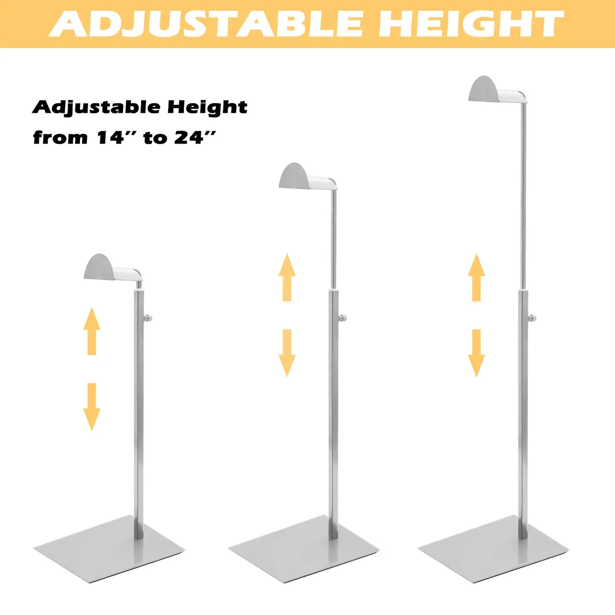 Royxen 3 Pack Adjustable Purse Display Stand 37-61cm (14-24") | Stainless Steel Bag Organizer for Shops - view 3