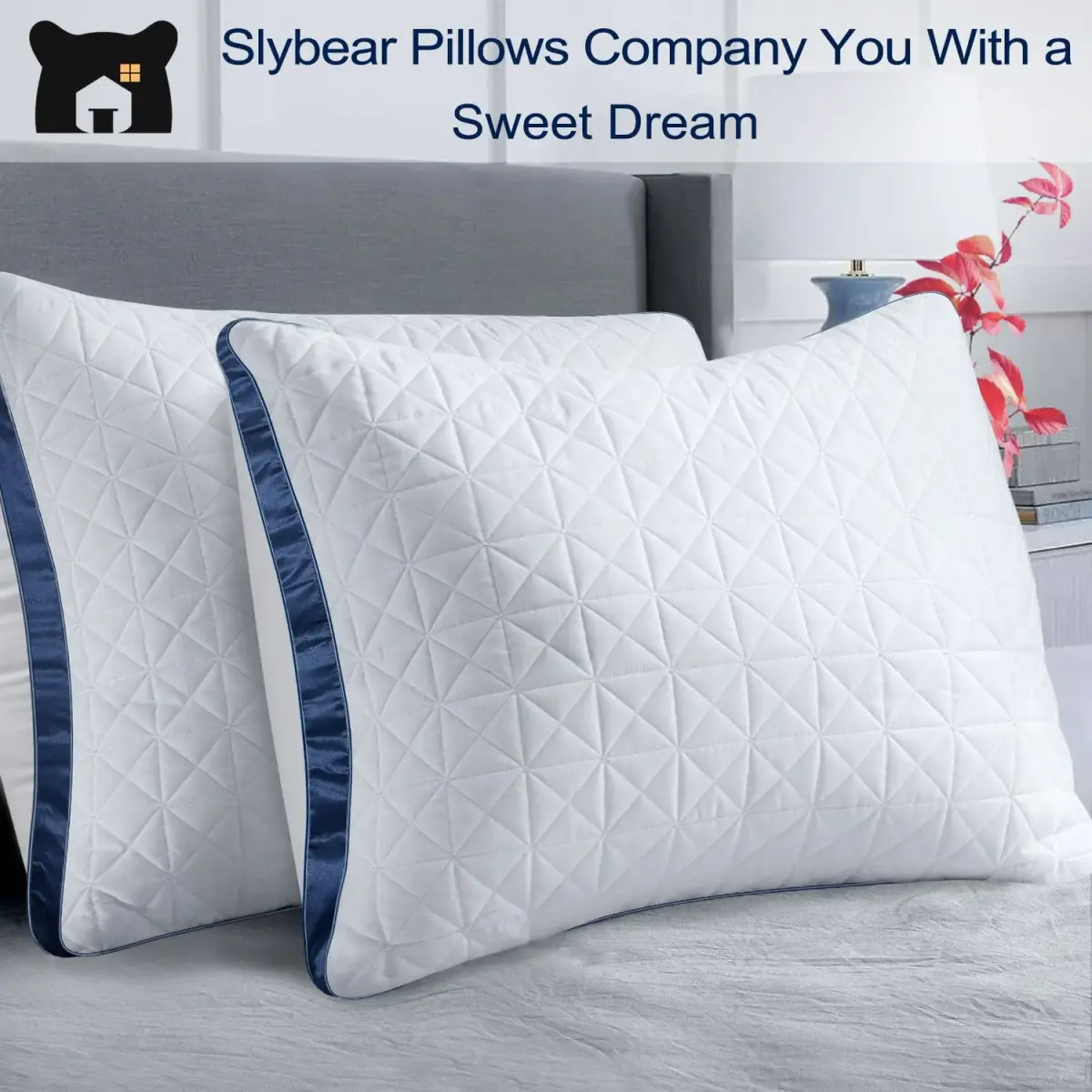 Slybear Cooling Hotel Luxury Bed Pillows Set of 2, Standard Size 48cm x 64cm (19" x 25") | Oeko-Tex Certified - view 7