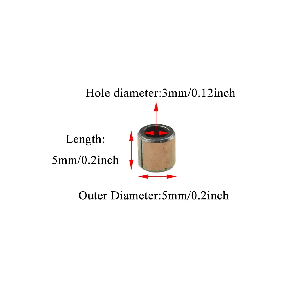 Acoeitl Steel Sleeve Bushing Bearing 3mm Bore x 5mm OD x 5mm Length Bronze No Oil Tight Fit (70-120 chars) - view 2