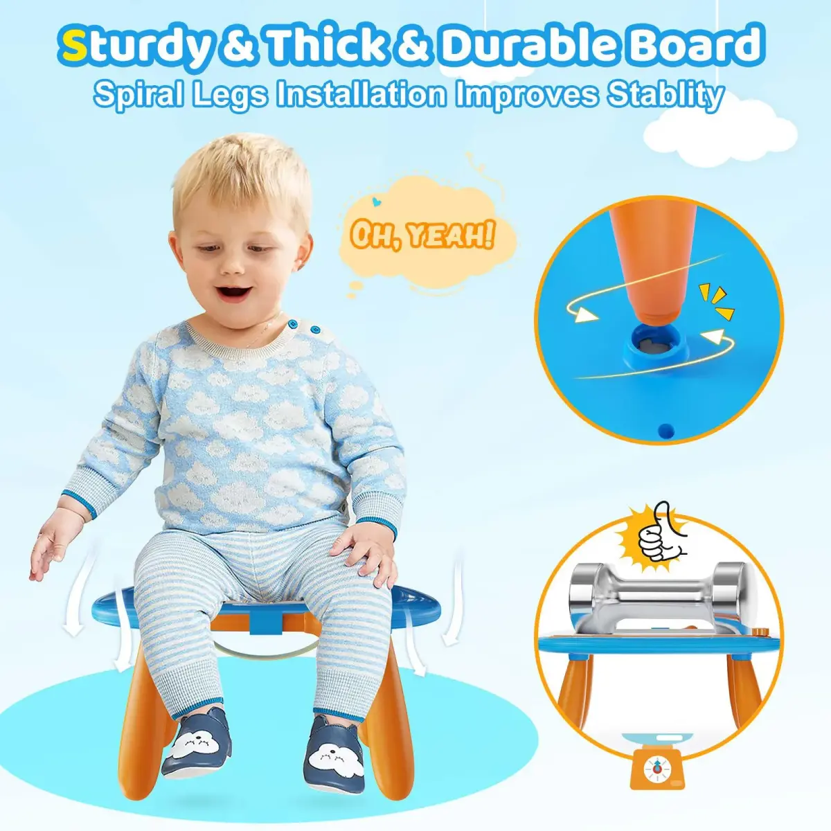 Kikidex Magnetic Drawing Board, Toddler Toys for 1-3 Year Olds, Light Blue | Mess-Free Doodle Pad with Legs - view 6