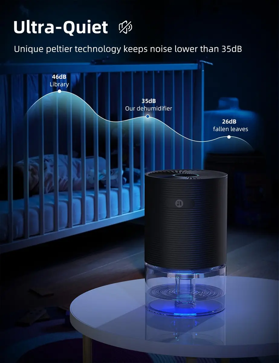 avylo Dehumidifier 25oz | Ultra Quiet, Auto-Off, Energy Saving for Bedroom & Home - view 6
