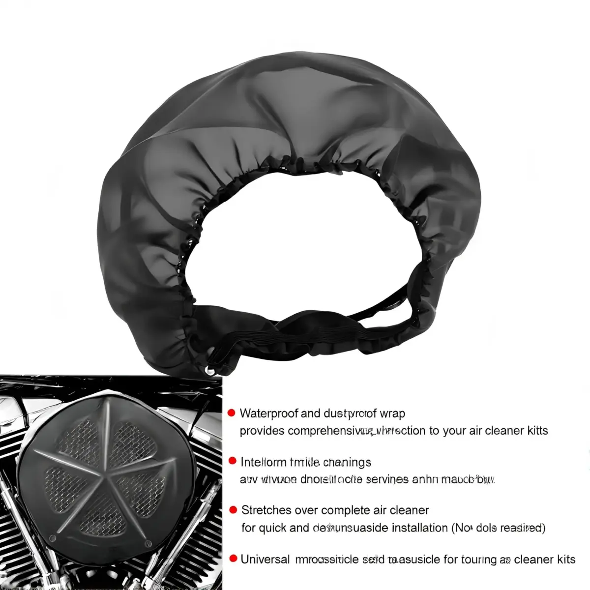 TCMI Motorcycle Waterproof Air Filter Rain Sock Cover for Harley Davidson Touring 15.2 cm (6 in) | Protects Air Cleaner Kits - view 7