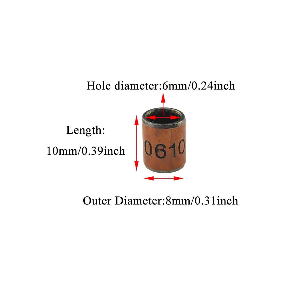 Acoeitl Steel Sleeve Bushing Bearing 6mm Bore x 8mm OD x 10mm Length | Tight, Oil-Free, No Rattle, 10Pcs - view 2