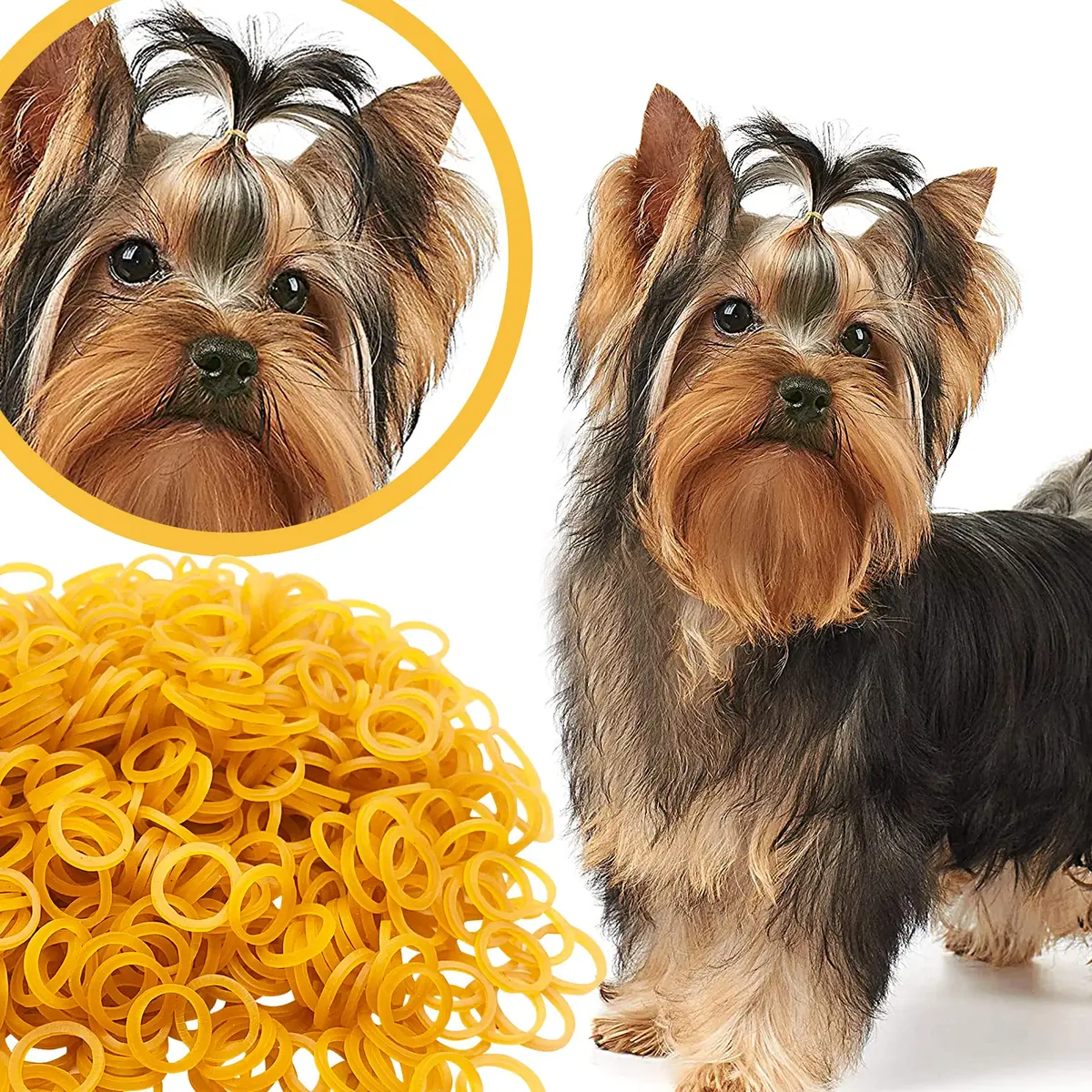 PET SHOW 3000pcs (300g) Black Rubber Bands for Pet Hair Grooming | Strong Hold, 10mm Diameter - view 3