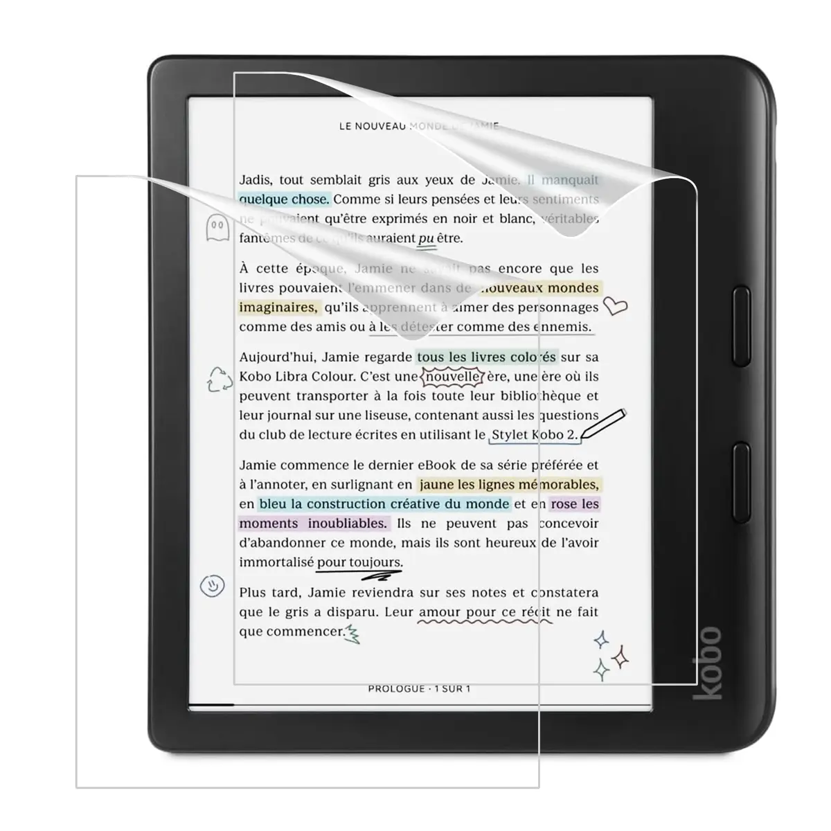 MoKo Anti-Glare Screen Protector for Kobo Libra Colour 7" 2024 / Libra 2 7" 2021 | 2-Pack Matte Finish - main product image