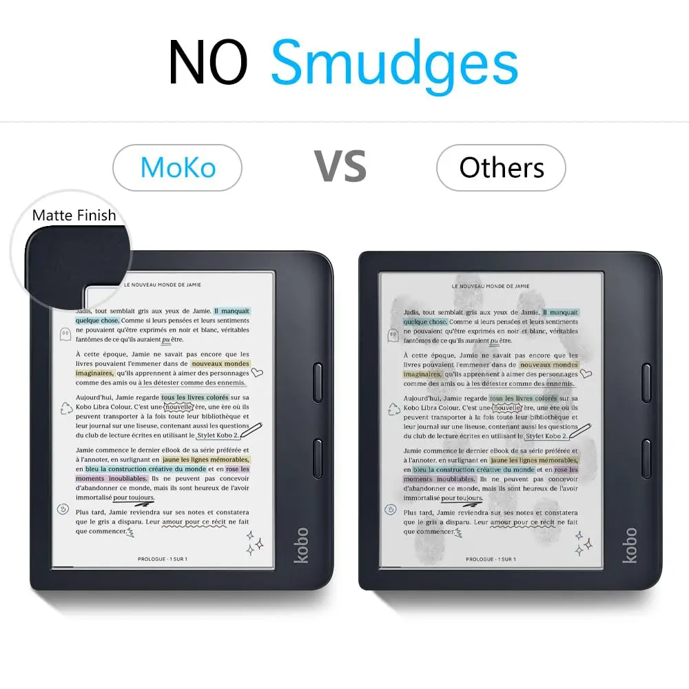 MoKo Anti-Glare Screen Protector for Kobo Libra Colour 7" 2024 / Libra 2 7" 2021 | 2-Pack Matte Finish - view 3