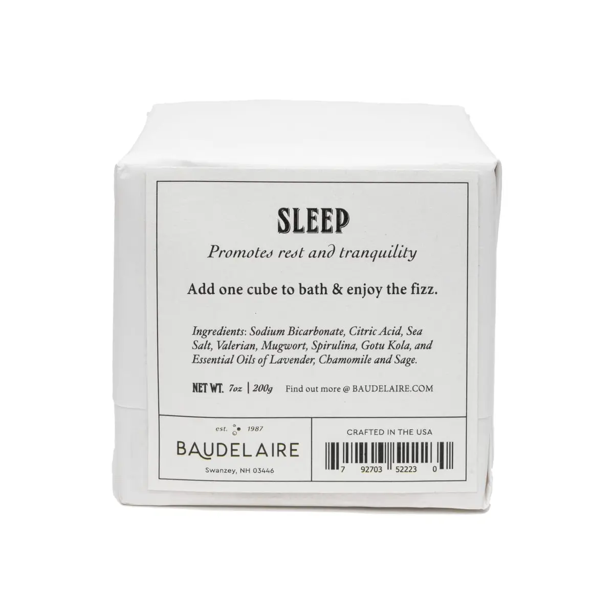 Baudelaire Sleep Bath Cube 7oz | Lavender, Chamomile, Sage Aromatherapy Relaxation - view 2