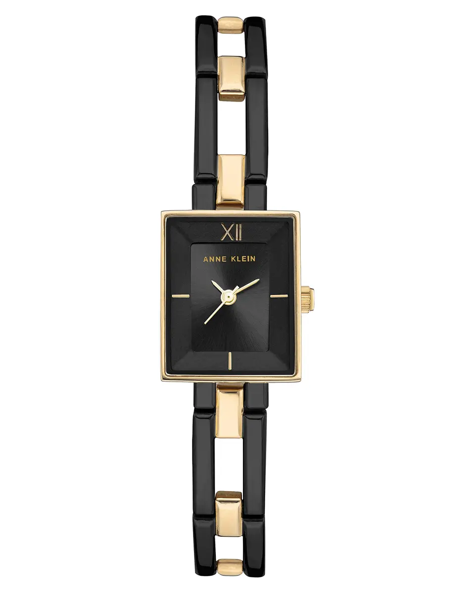 Anne Klein Women's Bracelet Watch 18mm Metal Case Black Dial Gold-Tone Open Bracelet - main product image