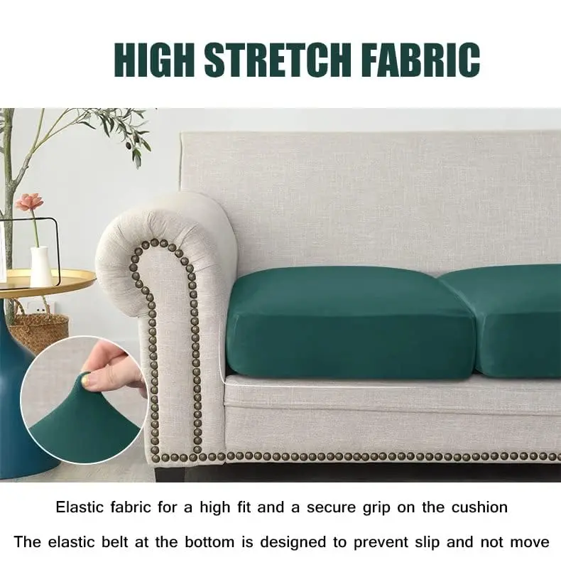 Jonuiony Grey Stretch Velvet Single Seat Sofa Cover | Protects Furniture from Daily Wear - view 7