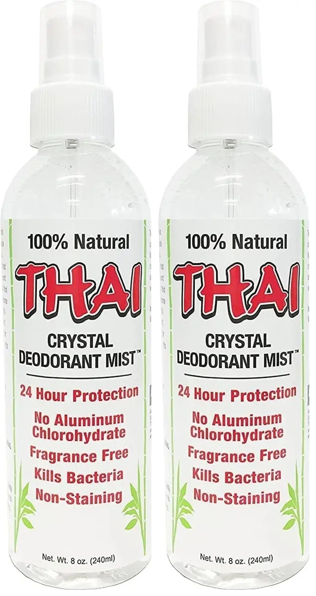 Thai Deodorant Stone Natural Crystal Mist Spray 8 Fl Oz | 24-Hour Hypoallergenic Body & Foot Odor Control - main product image