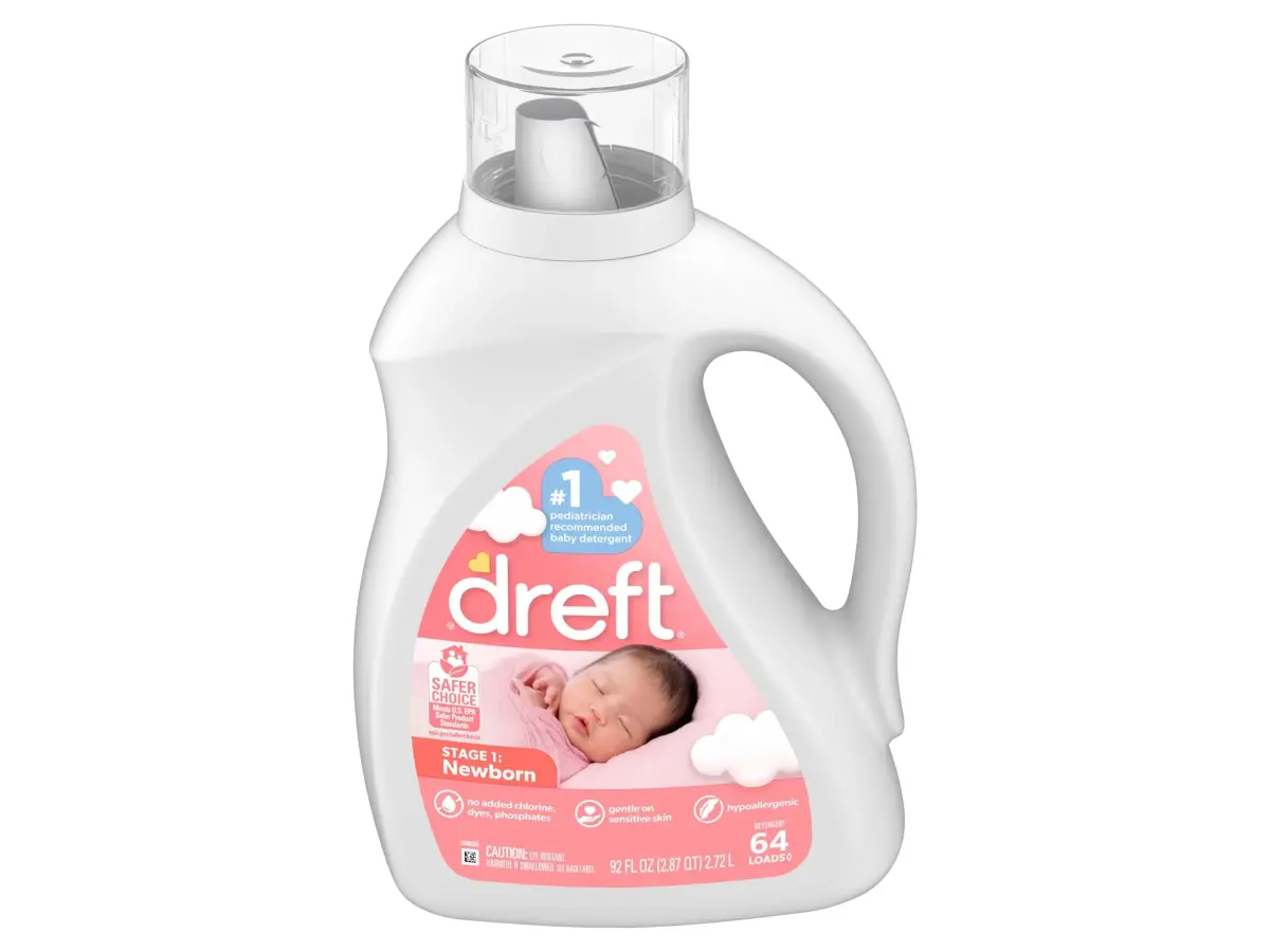 Dreft Liquid Laundry Detergent for Babies, Stage 1: Newborn, 168 fl oz (2x84 fl oz) | Pediatrician Recommended Gentle Clean - view 9