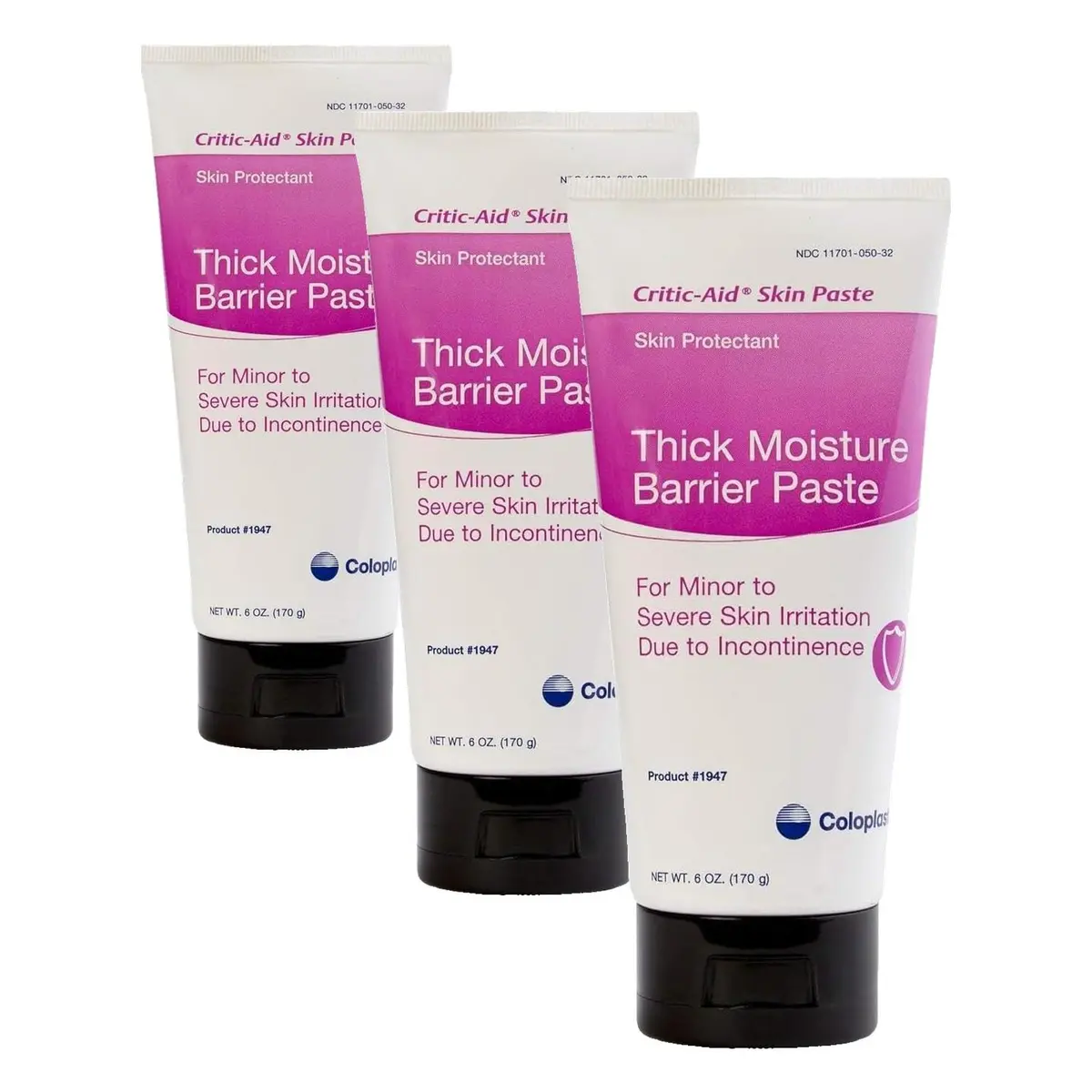 Coloplast Critic-Aid Skin Paste Skin Protectant Thick Moisture Barrier Paste, 6 Ounce (Each) Item 1947 (Pack of 3) | Thick Moisture Barrier for Sensitive Skin - main product image