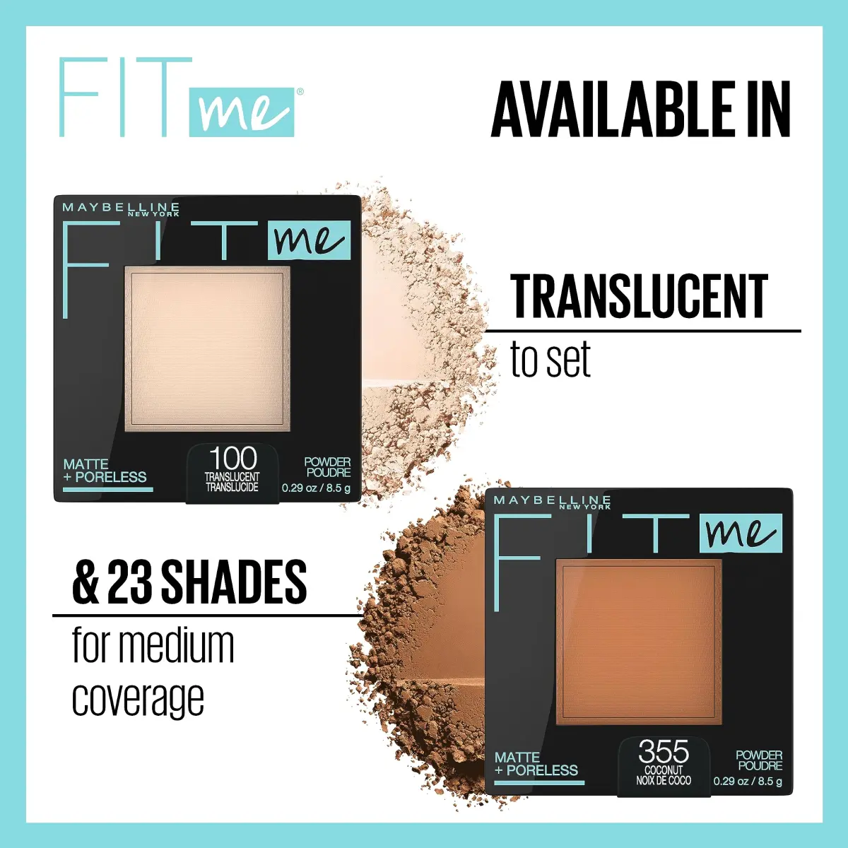 Maybelline Fit Me Matte + Poreless Powder, Warm Sun, 0.56 oz (16 g) (Pack of 2) | Shine Control & Poreless Finish - view 3