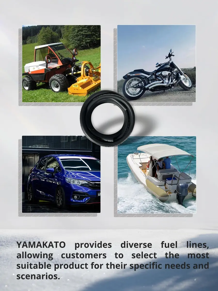 YAMAKATO 1/4 Inch ID 6FT NBR Fuel Line Hose SAE 30R7 with 10 Clamps | Reinforced Braided Hose for Small Engines - view 6