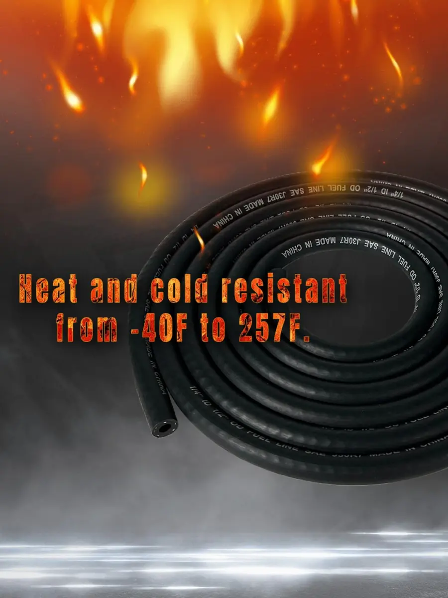YAMAKATO 1/4 Inch ID 6FT NBR Fuel Line Hose SAE 30R7 with 10 Clamps | Reinforced Braided Hose for Small Engines - view 3