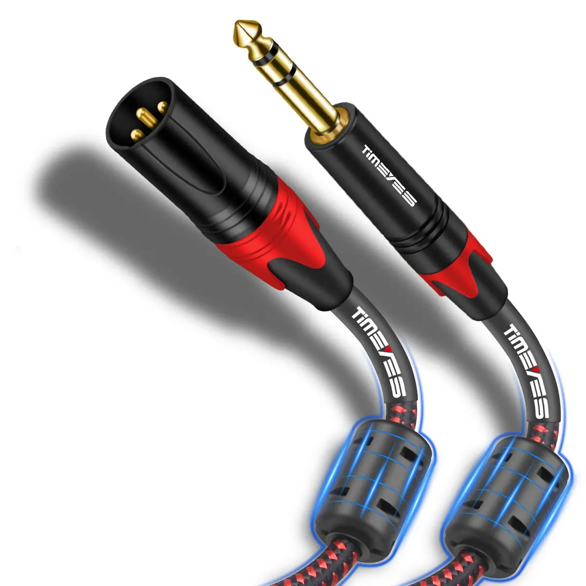 TIMEYES XLR to 6.35mm Jack Cable 2M (6.5ft) | Balanced Mic Cable with Gold-Plated Connectors - main product image