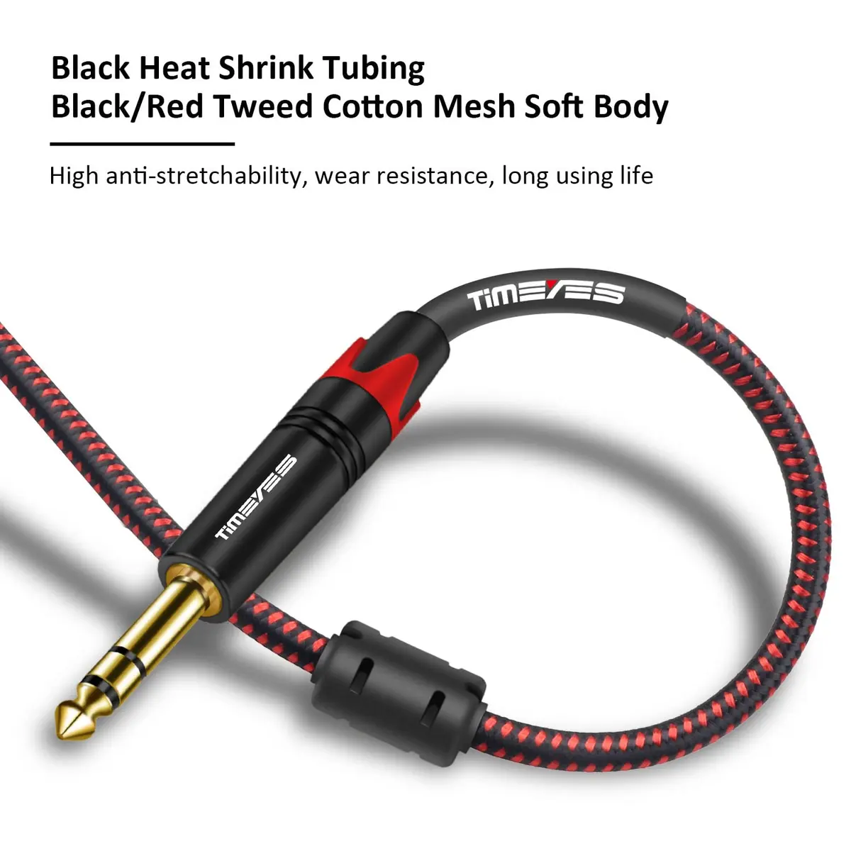 TIMEYES XLR to 6.35mm Jack Cable 4.5m (15ft) | Balanced Mic Cable with Gold-Plated Connectors - view 3