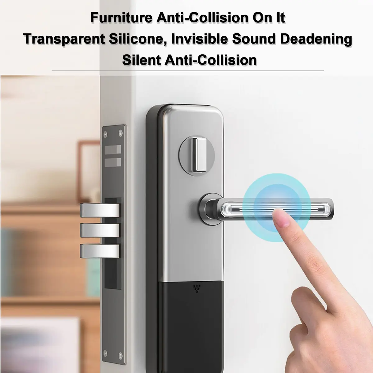 Uniticber Clear Furniture Bumpers, Adhesive Wall Pads, 4 Long | Impact-Absorbing PVC Strips for Walls & Furniture - view 2