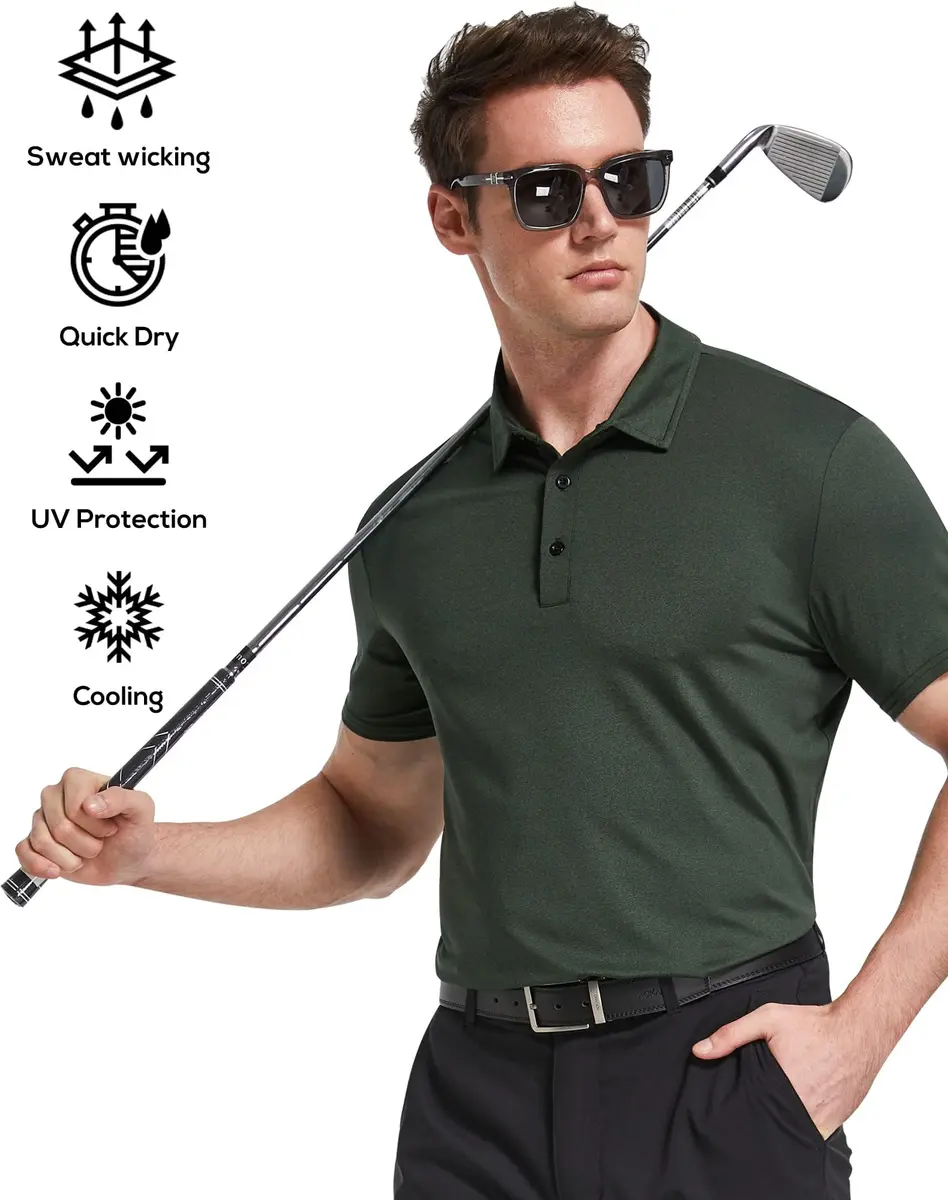 TELALEO Men's Polo Shirts Short Sleeve Golf T Shirt Performance Casual XL | Sun Protection & Quick Dry - view 2