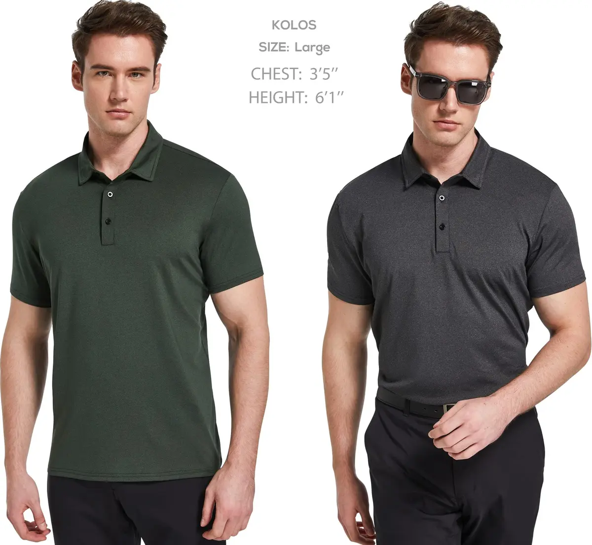 TELALEO Men's Polo Shirts Short Sleeve Golf T Shirt Performance Casual XL | Sun Protection & Quick Dry - view 3