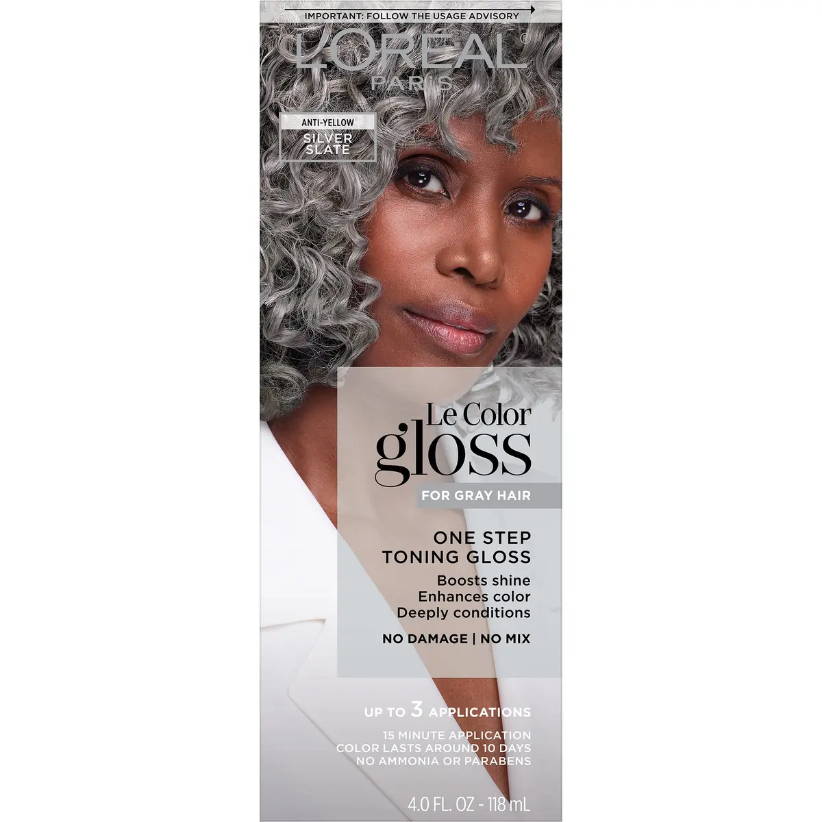 L'Oreal Paris Le Color Gloss One Step Toning Gloss 4 Fl Oz | In-Shower Gray Hair Toner with Deep Conditioning - main product image