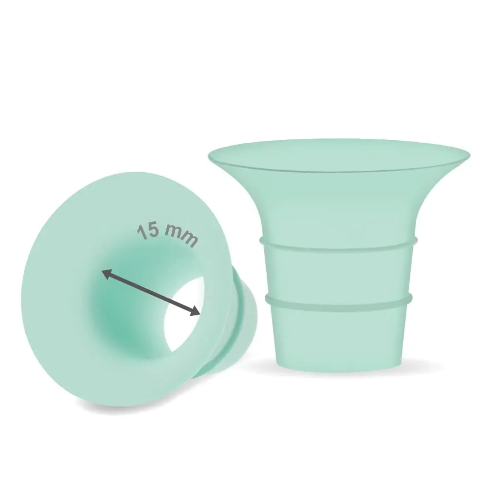 Maymom 15mm Flange Insert for 24mm Breast Shields | BPA-Free Silicone for Medela, Spectra, Elvie, Motif Luna (2-Pack) - main product image