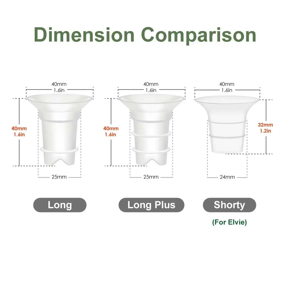 Maymom 15mm Flange Insert for 24mm Breast Shields | BPA-Free Silicone for Medela, Spectra, Elvie, Motif Luna (2-Pack) - view 8