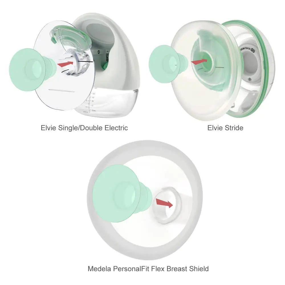 Maymom 15mm Flange Insert for 24mm Breast Shields | BPA-Free Silicone for Medela, Spectra, Elvie, Motif Luna (2-Pack) - view 4
