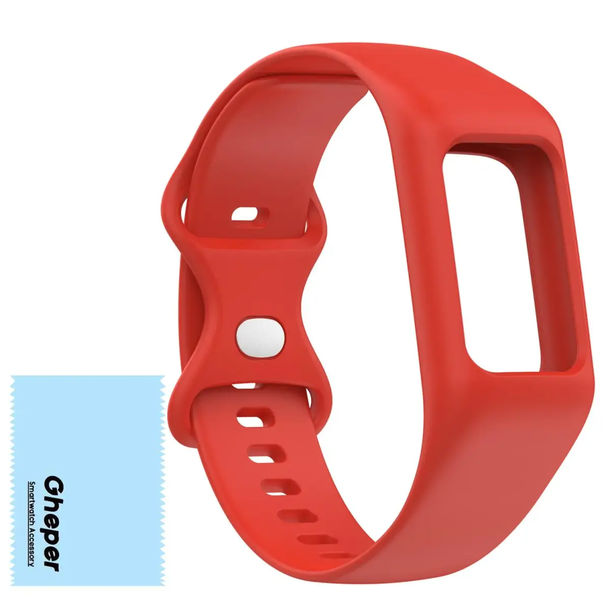 Gheper Soft Silicone Watchband Compatible with Fitbit Charge 6/5/4/3/3SE, Red, 16mm (0.63 inches) | Breathable & Durable Replacement Strap - main product image
