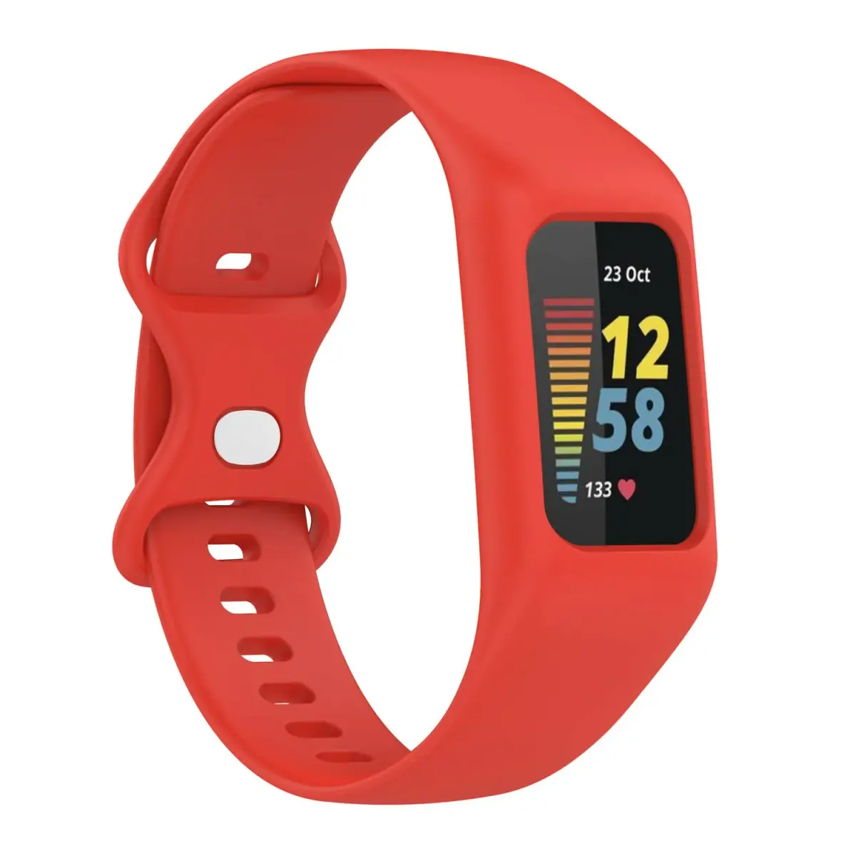Gheper Soft Silicone Watchband Compatible with Fitbit Charge 6/5/4/3/3SE, Red, 16mm (0.63 inches) | Breathable & Durable Replacement Strap - view 3