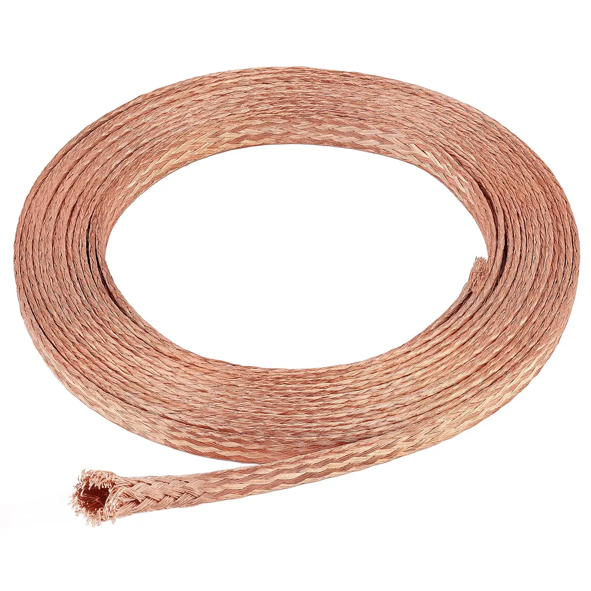 BENECREAT Flat Braided Pure Copper Wire 4m (13Ft) | 9mm Wide, 1mm Thick, 4mm² Cross-Section for Grounding & Noise Reduction - main product image