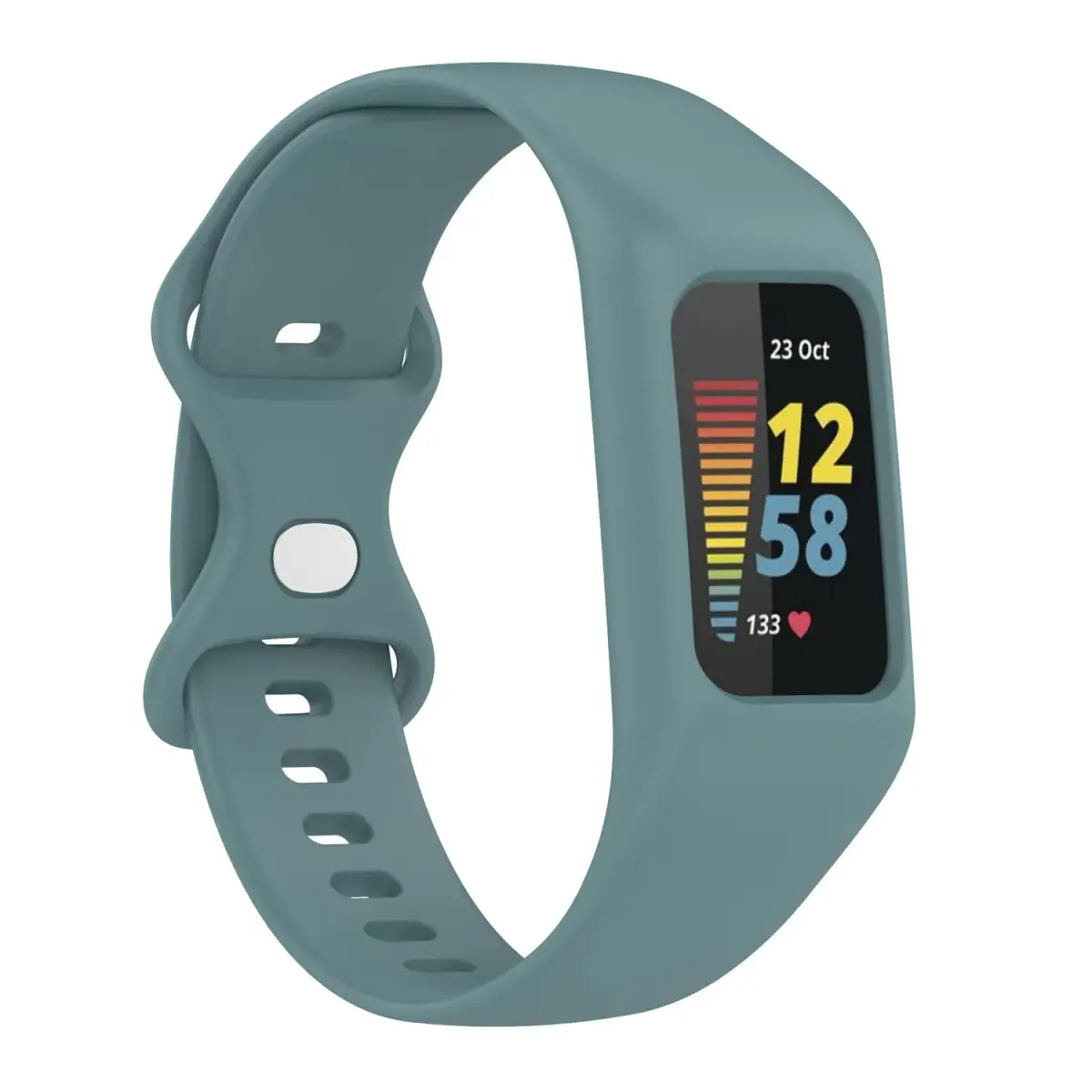 Gheper Silicone Watch Band for Fitbit Charge 6/5/4/3/3SE, Steel Blue, 156mm (6.14in) | Breathable & Durable Replacement Strap - view 3