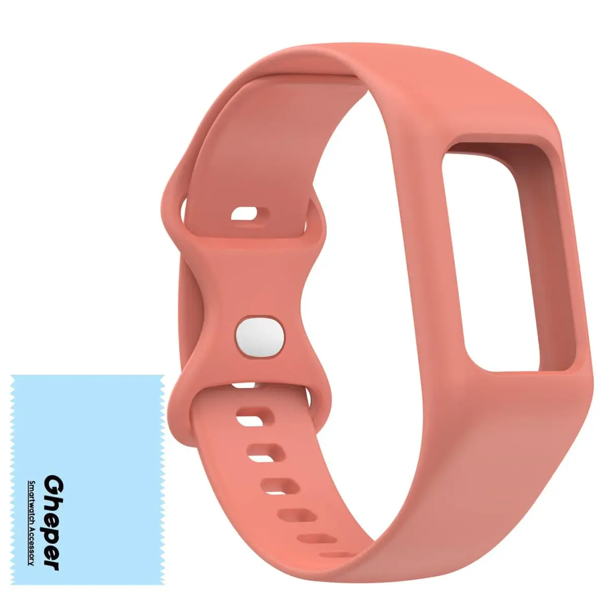 Gheper Soft Silicone Watchband for Fitbit Charge 6/5/4/3/3SE, Pink, 16mm (5.5"-8.7" Wrists) - main product image